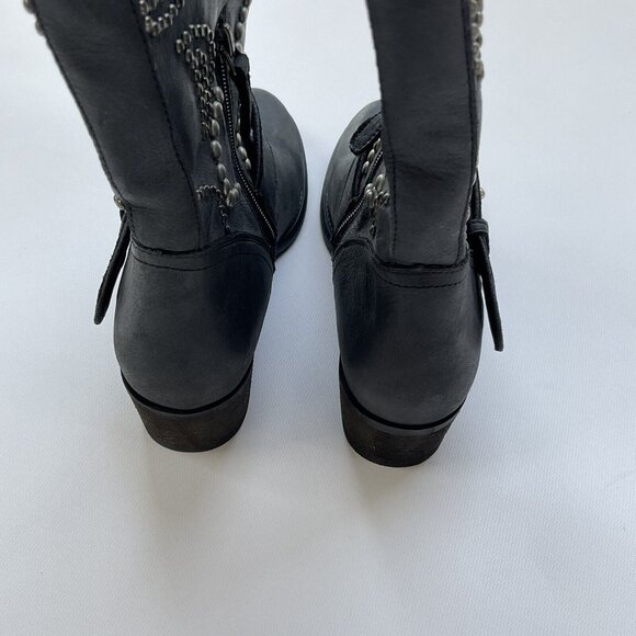Guess Women’s Esperanza Western Studded Leather Boots In Black Size 5.5 - Picture 12 of 14